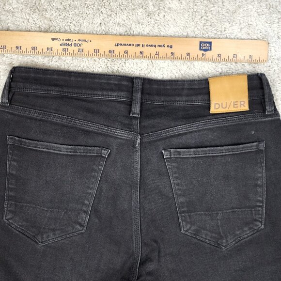 DU/ER Jeans Mens 34x32 Black L2X Relaxed Taper CoolMax Denim Pants Workwear USA - Picture 8 of 10